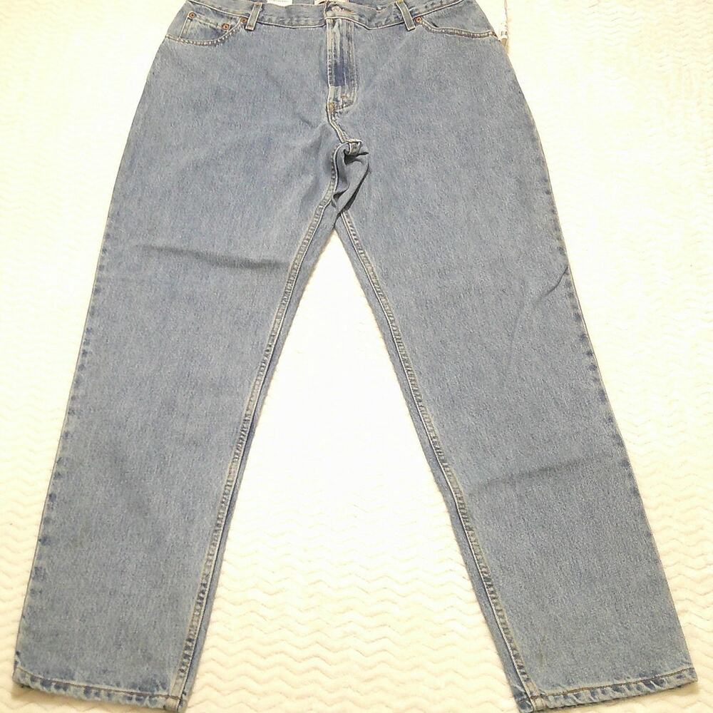 Levis 550 Relaxed Jeans Tapered Misses 18 Long LT Stonewash Blue Denim 32" Long